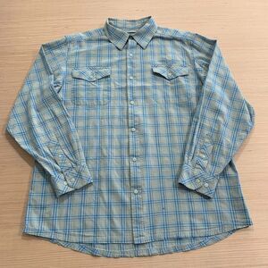 Mountain Khakis Plaid Long Sleeve Button Up Mens L Gray Blue Outdoor 11439‎ FLAW